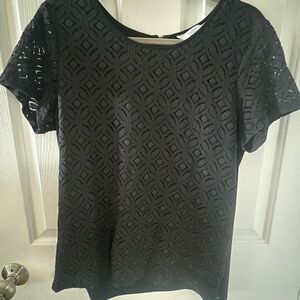 Market & Spruce Black Geometric Short Sleeve Tee